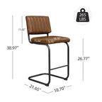Tabouret de bar à hauteur de comptoir Art Leon en similicuir avec cadre en métal, lot de 2