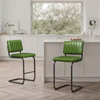 Tabouret de bar à hauteur de comptoir Art Leon en similicuir avec cadre en métal, lot de 2
