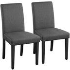 Yaheetech Set of 2 Armless Upholstered Dining Chairs with Solid Wood Legs