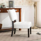 Fauteuil d'appoint moderne Okak avec revêtement touffeté confortable, coussins profonds, fauteuil en cuir mélangé avec assise surdimensionnée et pieds en bois massif.