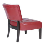 Fauteuil d'appoint moderne Okak avec revêtement touffeté confortable, coussins profonds, fauteuil en cuir mélangé avec assise surdimensionnée et pieds en bois massif.