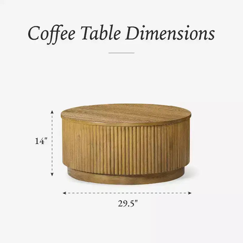 Maven Lane Dallas Table basse ronde moderne en bois 30