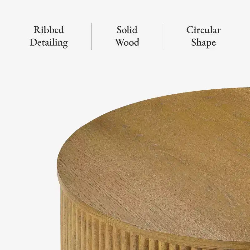 Maven Lane Dallas Table basse ronde moderne en bois 30