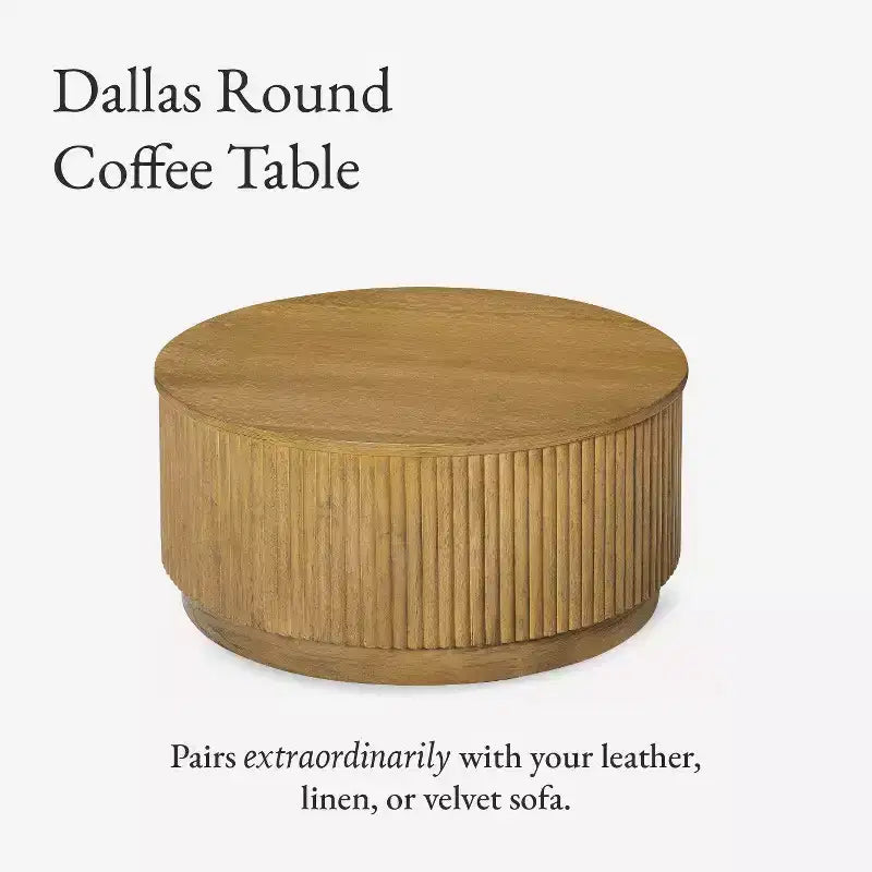 Maven Lane Dallas Table basse ronde moderne en bois 30