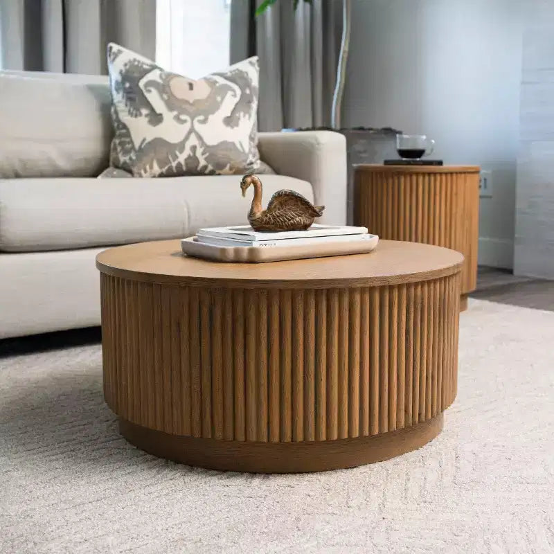Maven Lane Dallas Table basse ronde moderne en bois 30