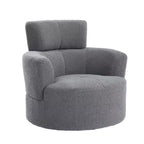 Fauteuil pivotant Okak 360, fauteuil d'appoint en peluche avec appuie-tête réglable, chaises confortables pour le salon, le bureau, la chambre