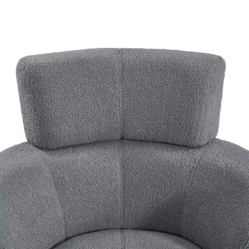 Fauteuil pivotant Okak 360, fauteuil d'appoint en peluche avec appuie-tête réglable, chaises confortables pour le salon, le bureau, la chambre