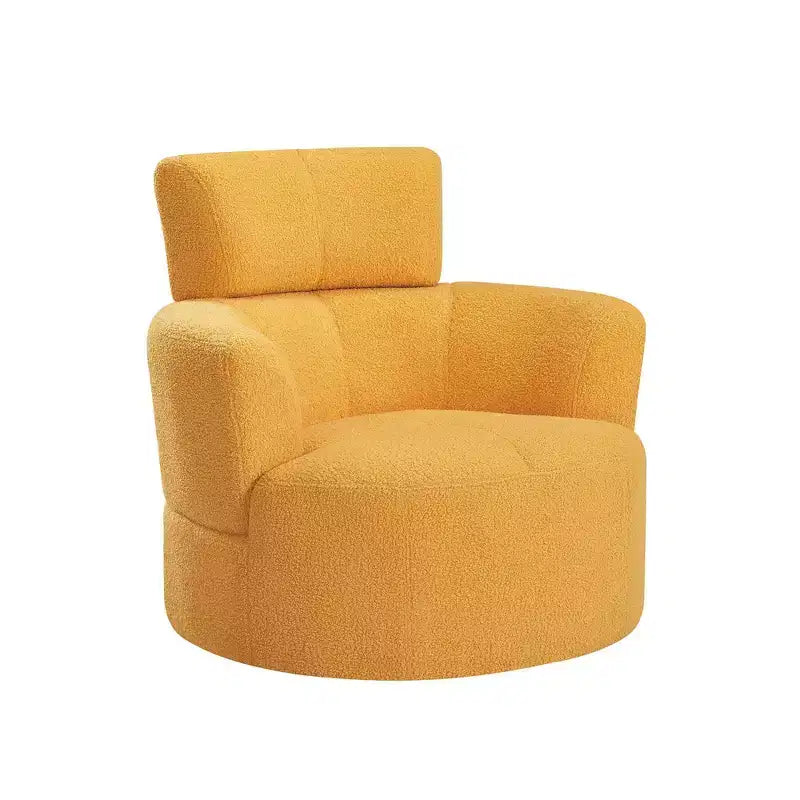 Fauteuil pivotant Okak 360, fauteuil d'appoint en peluche avec appuie-tête réglable, chaises confortables pour le salon, le bureau, la chambre