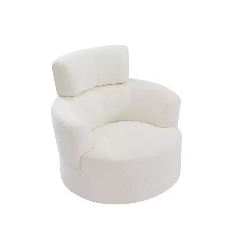 Fauteuil pivotant Okak 360, fauteuil d'appoint en peluche avec appuie-tête réglable, chaises confortables pour le salon, le bureau, la chambre