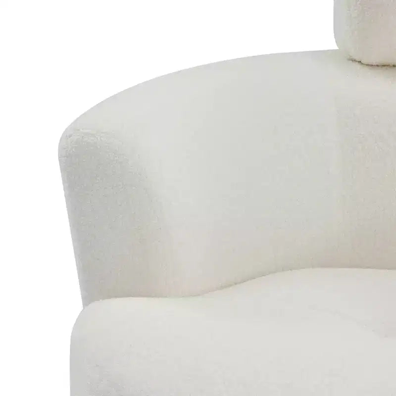 Fauteuil pivotant Okak 360, fauteuil d'appoint en peluche avec appuie-tête réglable, chaises confortables pour le salon, le bureau, la chambre