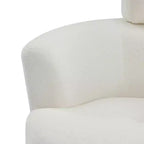 Fauteuil pivotant Okak 360, fauteuil d'appoint en peluche avec appuie-tête réglable, chaises confortables pour le salon, le bureau, la chambre