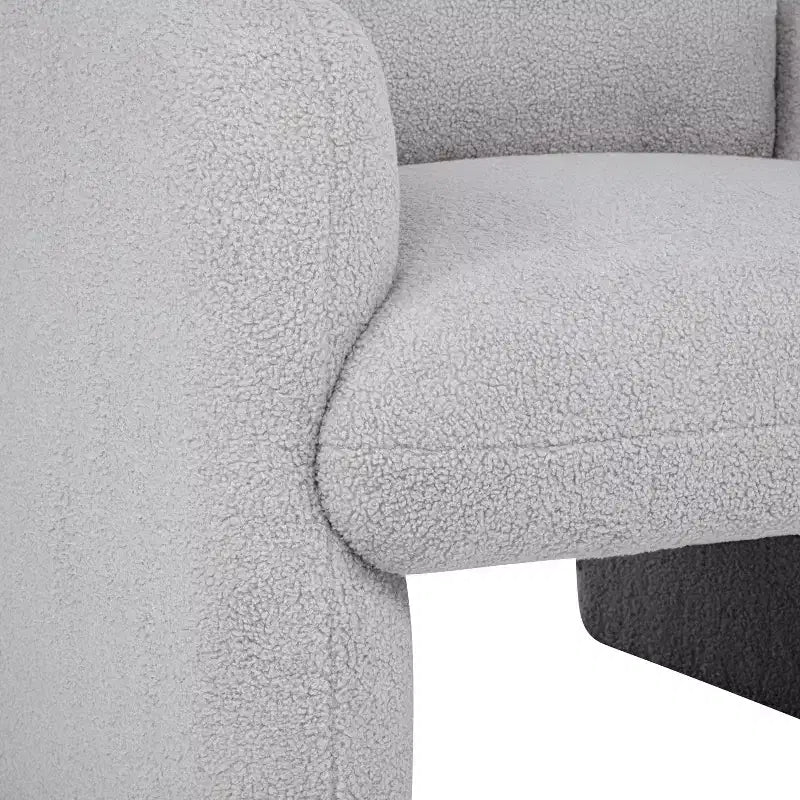 Fauteuil d'appoint minimaliste Okak en tissu polaire Teddy avec oreiller douillet, fauteuil simple pour salon, bureau, chambre à coucher