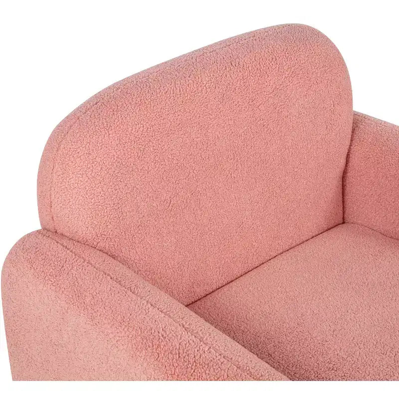 Fauteuil d'appoint minimaliste Okak en tissu polaire Teddy avec oreiller douillet, fauteuil simple pour salon, bureau, chambre à coucher