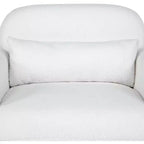 Fauteuil d'appoint minimaliste Okak en tissu polaire Teddy avec oreiller douillet, fauteuil simple pour salon, bureau, chambre à coucher