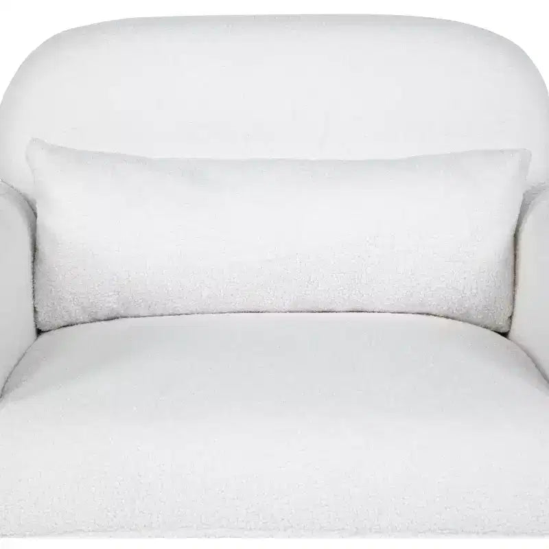 Fauteuil d'appoint minimaliste Okak en tissu polaire Teddy avec oreiller douillet, fauteuil simple pour salon, bureau, chambre à coucher