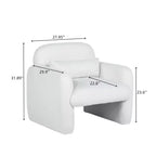 Fauteuil d'appoint minimaliste Okak en tissu polaire Teddy avec oreiller douillet, fauteuil simple pour salon, bureau, chambre à coucher