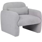 Fauteuil d'appoint minimaliste Okak en tissu polaire Teddy avec oreiller douillet, fauteuil simple pour salon, bureau, chambre à coucher