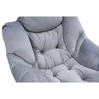 Fauteuil d'appoint Okak en tissu de coton, fauteuil paresseux avec poche latérale rembourrée, fauteuil de salon, canapé de loisirs avec cadre en acier