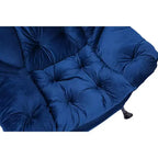 Fauteuil d'appoint Okak en tissu de coton, fauteuil paresseux avec poche latérale rembourrée, fauteuil de salon, canapé de loisirs avec cadre en acier