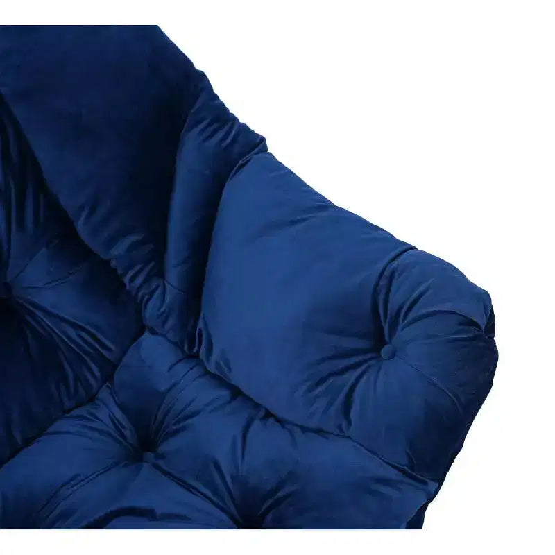 Fauteuil d'appoint Okak en tissu de coton, fauteuil paresseux avec poche latérale rembourrée, fauteuil de salon, canapé de loisirs avec cadre en acier