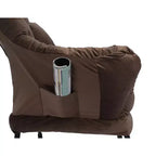Fauteuil d'appoint Okak en tissu de coton, fauteuil paresseux avec poche latérale rembourrée, fauteuil de salon, canapé de loisirs avec cadre en acier