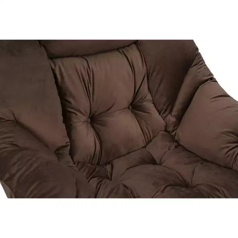 Fauteuil d'appoint Okak en tissu de coton, fauteuil paresseux avec poche latérale rembourrée, fauteuil de salon, canapé de loisirs avec cadre en acier