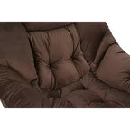Fauteuil d'appoint Okak en tissu de coton, fauteuil paresseux avec poche latérale rembourrée, fauteuil de salon, canapé de loisirs avec cadre en acier