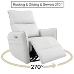 Fauteuil inclinable électrique Okak Power Rocking avec poche latérale Fauteuil d'appoint pivotant à 270° Petit canapé pour salon, chambre et salle de cinéma maison