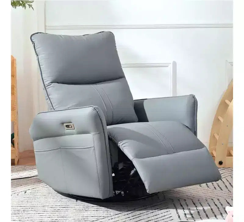 Fauteuil inclinable électrique Okak Power Rocking avec poche latérale Fauteuil d'appoint pivotant à 270° Petit canapé pour salon, chambre et salle de cinéma maison