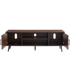 Chic Crate - Meuble TV Bryner en noyer foncé de style Mid-Century pour téléviseurs jusqu'à 65 pouces avec rangement et gestion des câbles