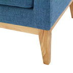 Fauteuil moderne Okak Mid-Century, Chaise rembourrée confortable au design classique, Chaise d'appoint élégante pour le salon, le bureau, Bleu