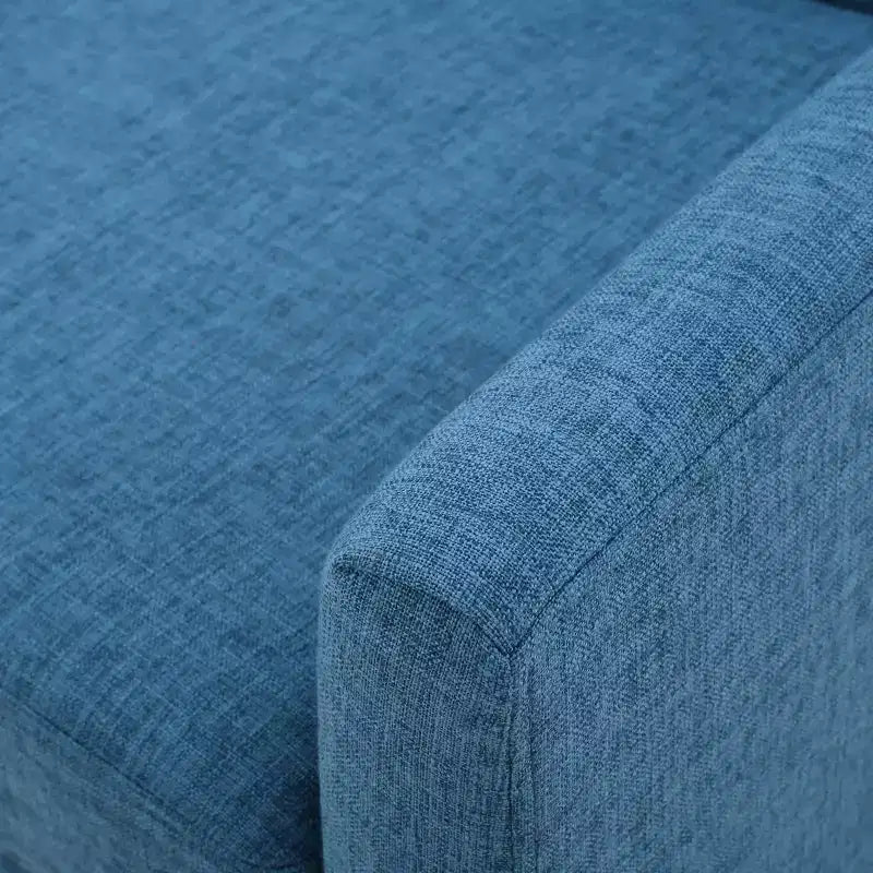 Fauteuil moderne Okak Mid-Century, Chaise rembourrée confortable au design classique, Chaise d'appoint élégante pour le salon, le bureau, Bleu