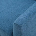 Fauteuil moderne Okak Mid-Century, Chaise rembourrée confortable au design classique, Chaise d'appoint élégante pour le salon, le bureau, Bleu