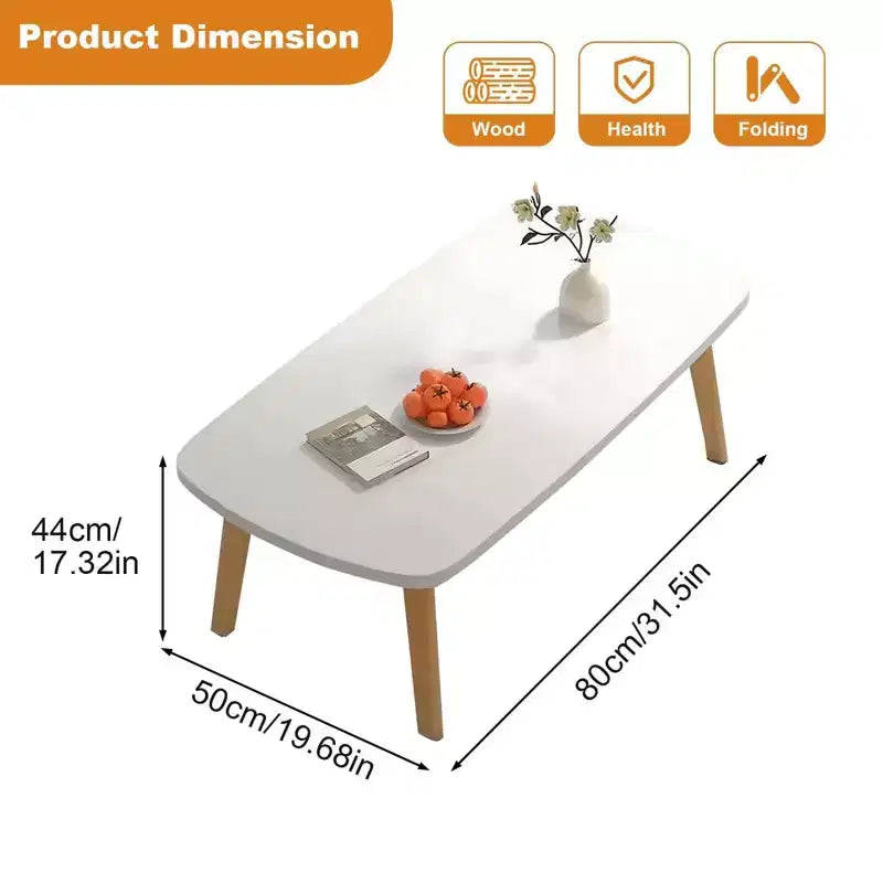 Table basse moderne en bois, petite table d'appoint de canapé pliable, table basse rectangulaire multifonctionnelle, table d'appoint pour petits espaces, salon