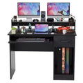 BestMassage 43 Inch Office Desk Computer Desk with Drewers Keyboard Tray CPU Stand Gamin Desk, Black