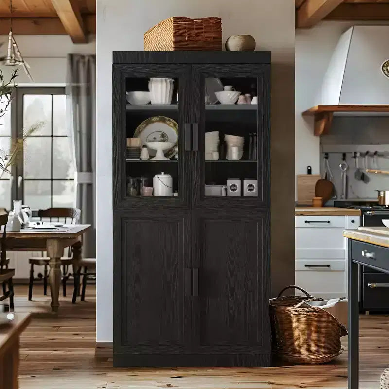 Meuble de rangement décoratif moderne et minimaliste en grain de bois, combinaison d'armoires avec étagères à 6 niveaux