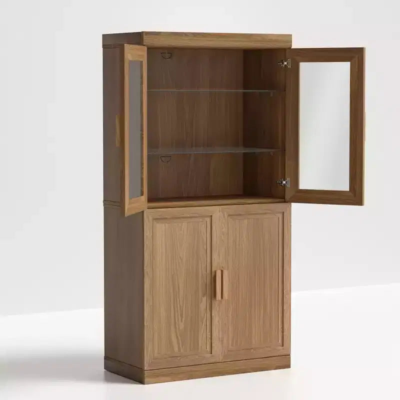 Meuble de rangement décoratif moderne et minimaliste en grain de bois, combinaison d'armoires avec étagères à 6 niveaux