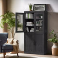 Modern Minimalist Wood Grain Decorative Storage Cabinet Combination Cabinet with 6-Story Shelves