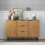 Bahut de salle à manger avec rangement, meuble de bar à café en bois, buffet de cuisine de 120 cm avec 3 tiroirs et 2 portes
