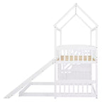 Lit superposé Whisen Twin sur Full avec toboggan, lit cabane avec toboggan