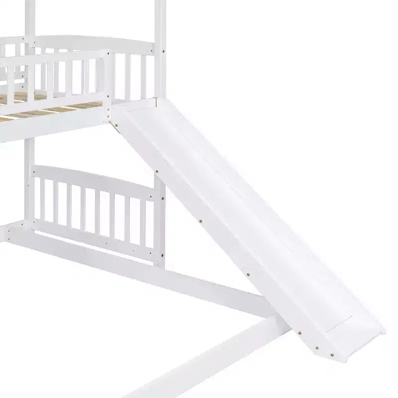 Lit superposé Whisen Twin sur Full avec toboggan, lit cabane avec toboggan