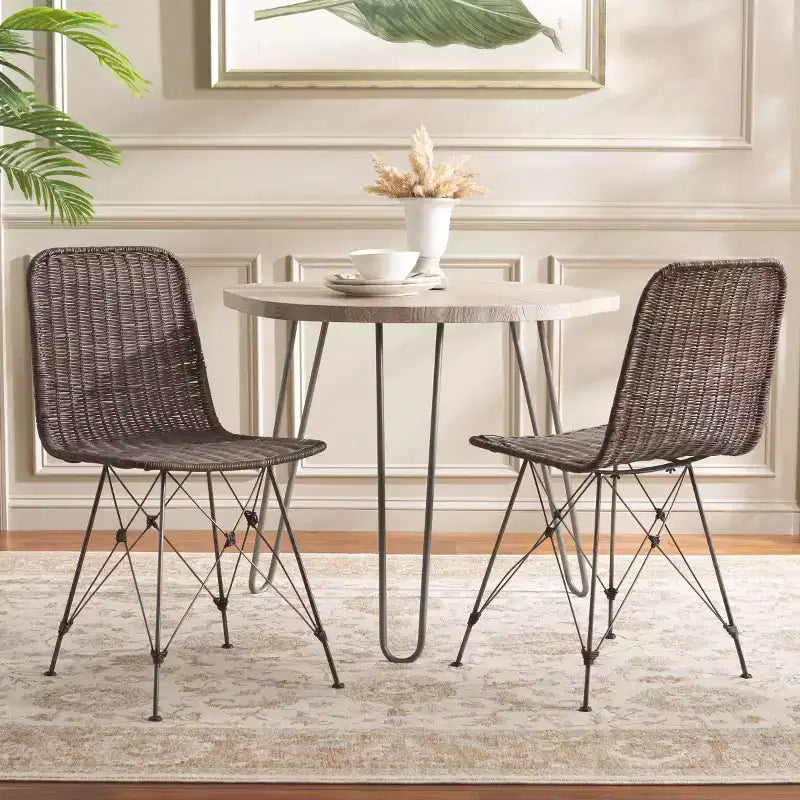 Chaise de salle à manger tressée Minerva (lot de 2) - DCH6508 - Safavieh