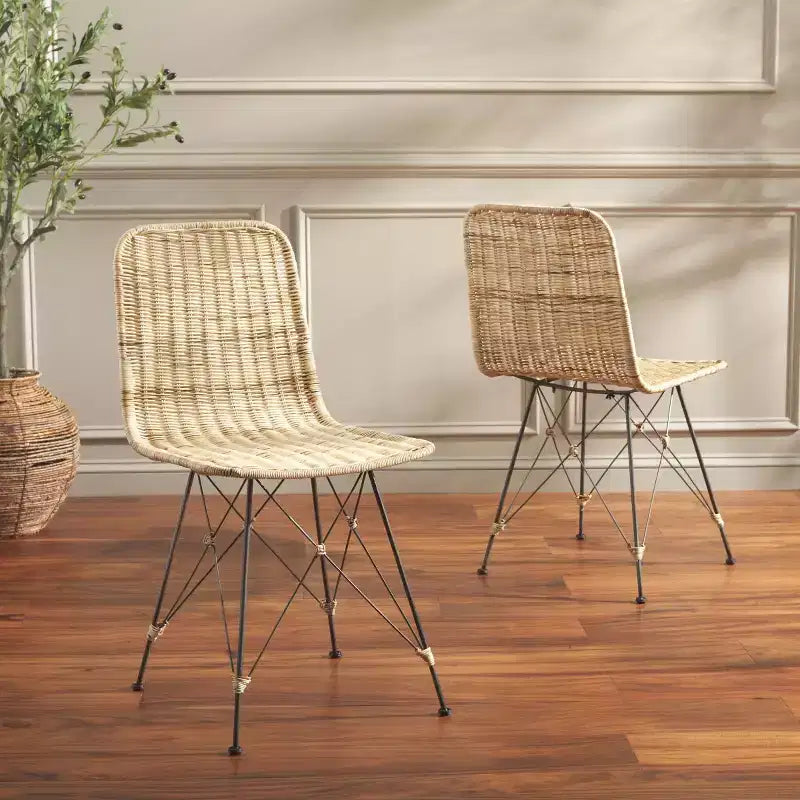 Chaise de salle à manger tressée Minerva (lot de 2) - DCH6508 - Safavieh