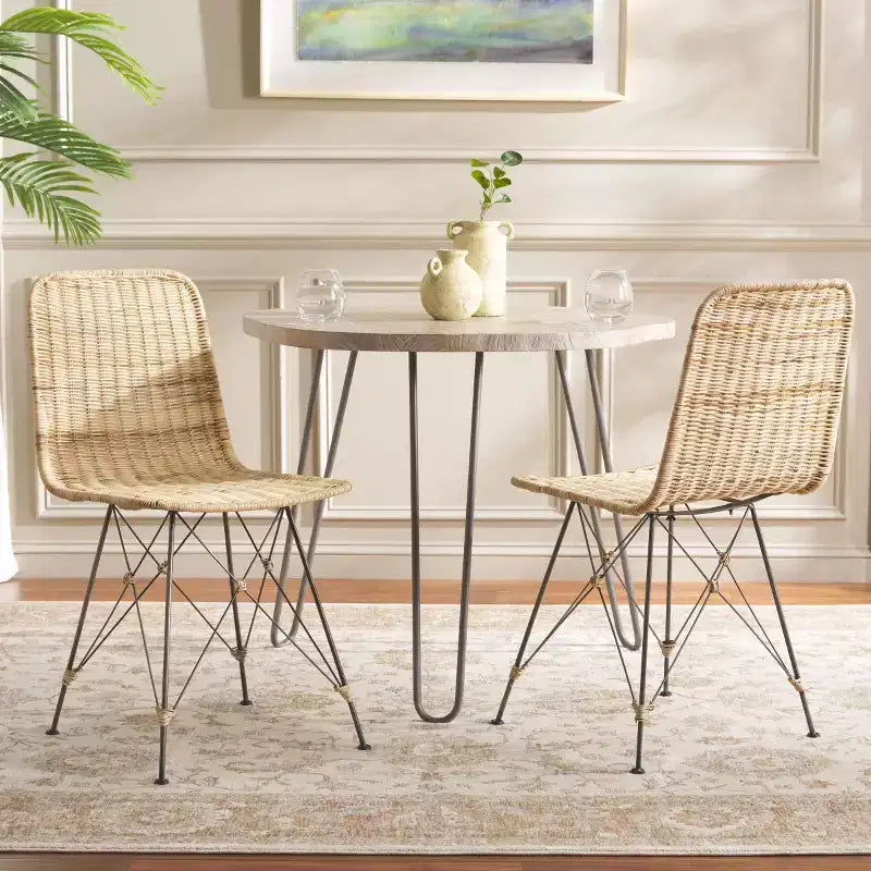 Chaise de salle à manger tressée Minerva (lot de 2) - DCH6508 - Safavieh