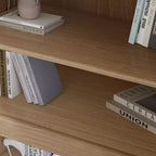 Buffet en grain de bois 62x31x16, organiseur de rangement avec étagères réglables et portes en rotin pour cuisine, chambre à coucher, salon/salle à manger