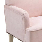 Fauteuil d'appoint moderne Okak avec pieds rétro en bois, petit fauteuil club en tissu, fauteuil de salon confortable et rembourré pour chambre et salon