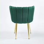 Chaise d'appoint moderne Okak, avec pieds en tube de fer doré, dossier confortable en velours, lot de 2