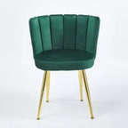 Chaise d'appoint moderne Okak, avec pieds en tube de fer doré, dossier confortable en velours, lot de 2