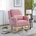 Fauteuils d'appoint modernes Okak pour chambre à coucher, fauteuil à bascule décontracté moderne à dossier haut de 27,5 po de largeur pour salon avec un oreiller lombaire