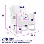 Fauteuils d'appoint modernes Okak pour chambre à coucher, fauteuil à bascule décontracté moderne à dossier haut de 27,5 po de largeur pour salon avec un oreiller lombaire